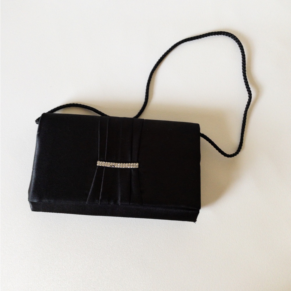 Black Evening Clutch Small Satin